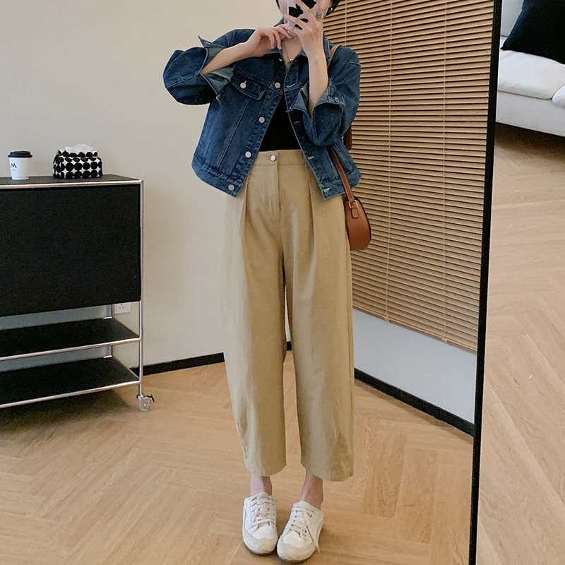 簡約雙面竹節水洗棉休閒褲(4色)