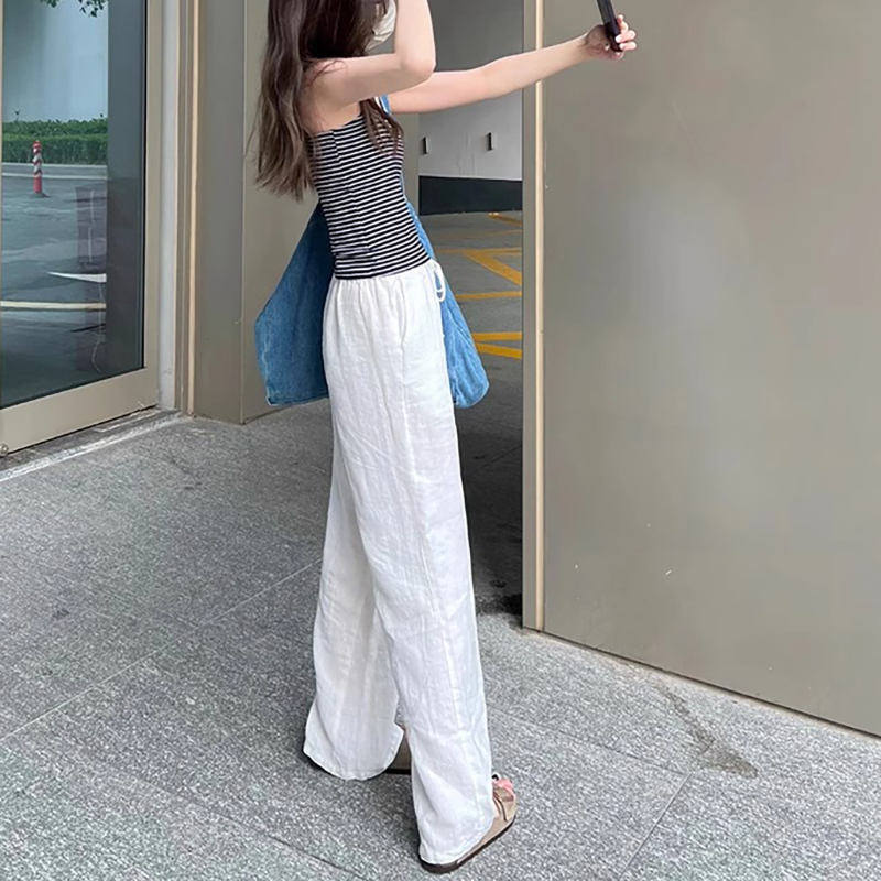 休閒高腰軟糯直筒闊腿褲(2色)