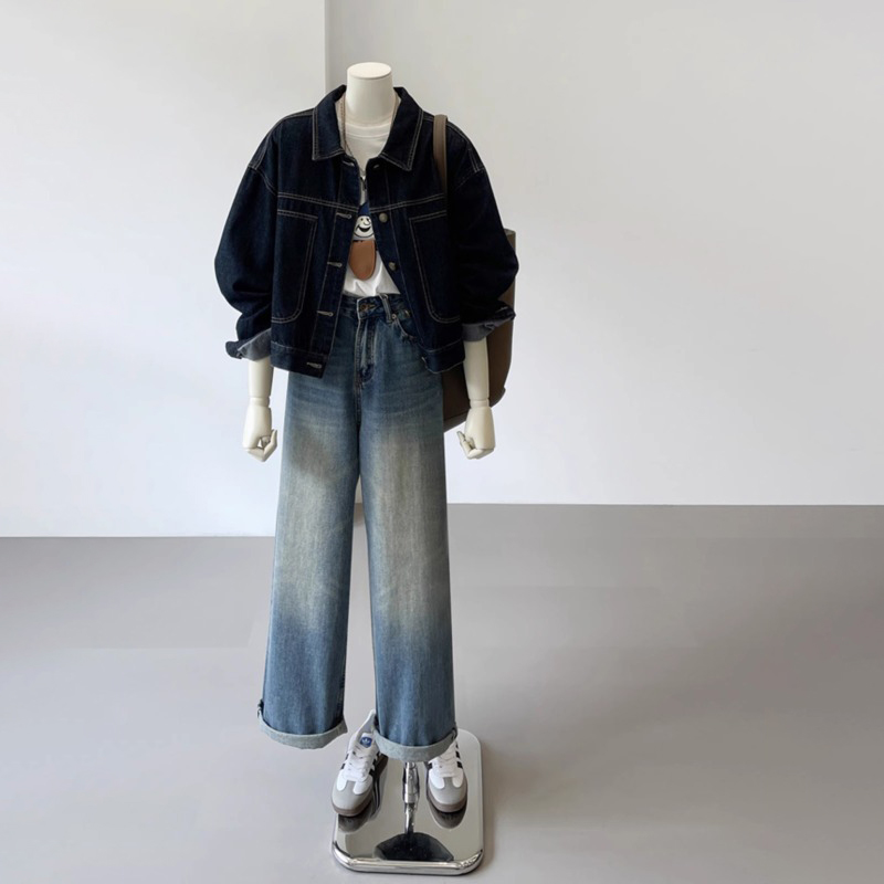 休閒口袋設計感牛仔外套