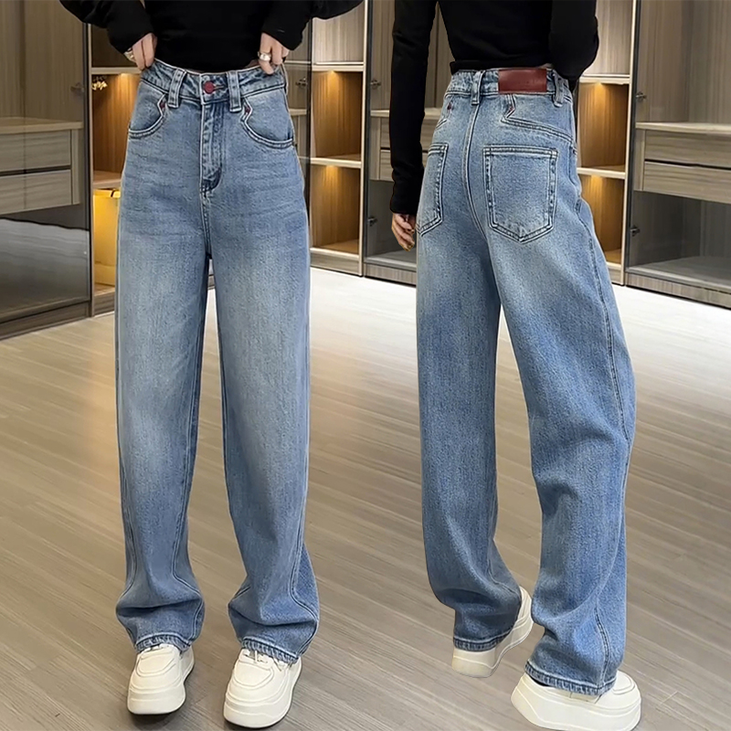 高腰彈性顯瘦窄版牛仔褲