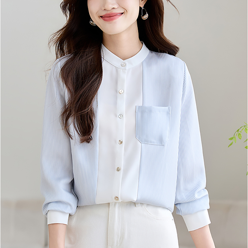 條紋OL職業通勤襯衫