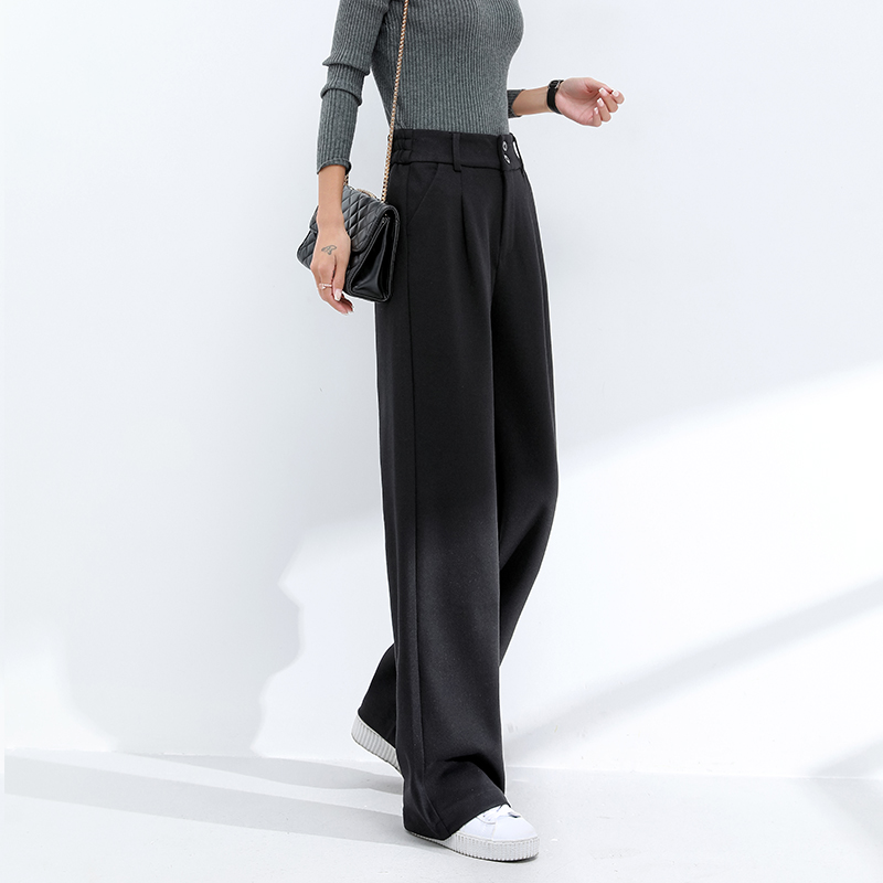 高腰垂感寬鬆拖地直筒闊腿長褲(3色)