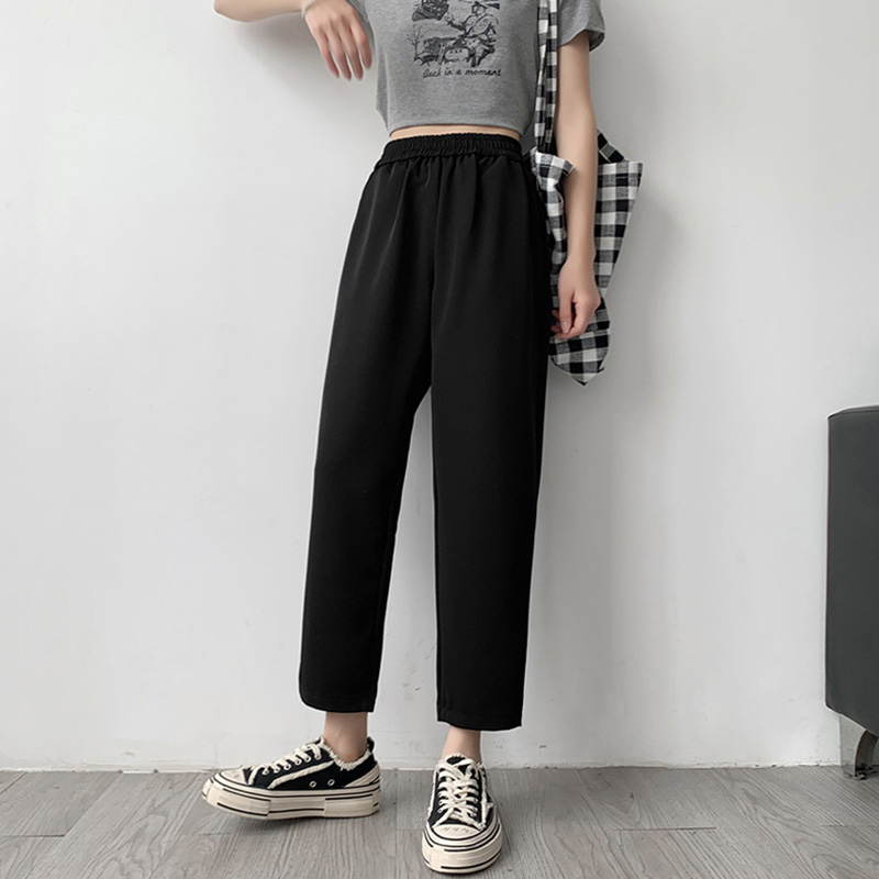 高腰顯瘦九分直筒哈倫褲