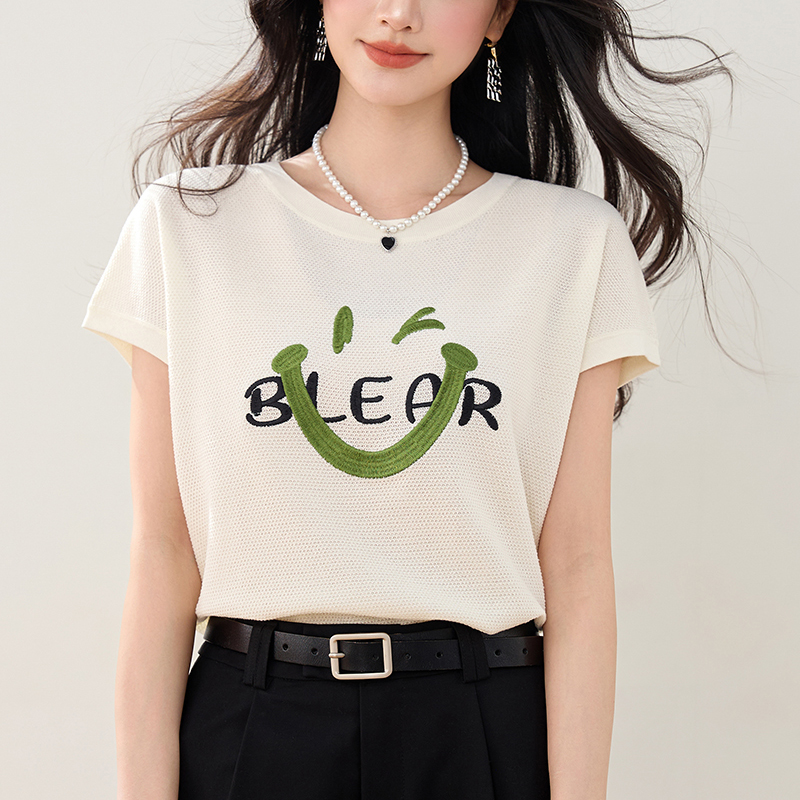 笑臉提花薄款針織T恤