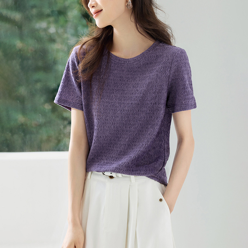 新款簡約肌理感休閒短袖T恤(2色)