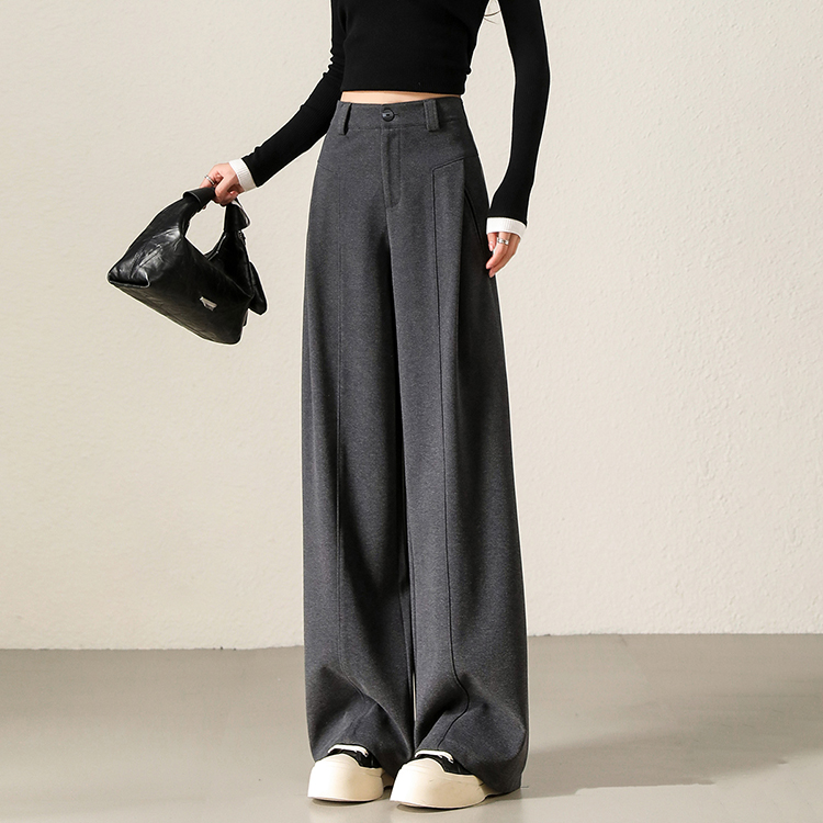 秋冬垂墜感顯瘦休閒闊腿褲(2色)