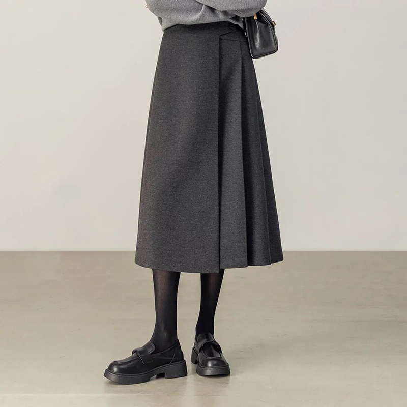 新款高腰A字長款半身裙