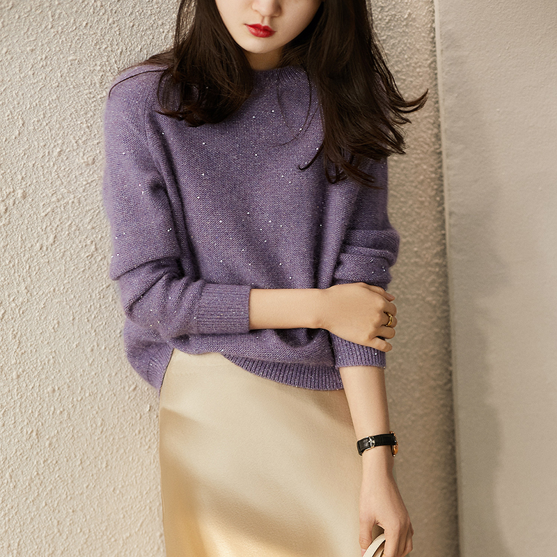 薰衣草紫軟糯舒適針織衫