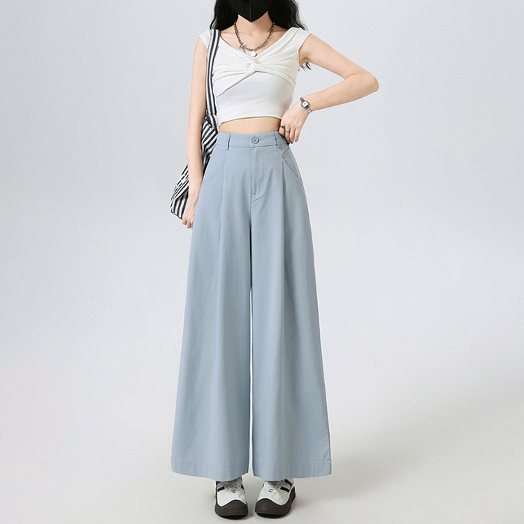 慵懶高腰西裝闊腿九分褲(3色)