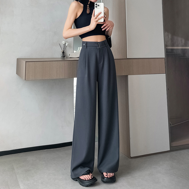 百搭高腰垂感闊腿西褲(4色)