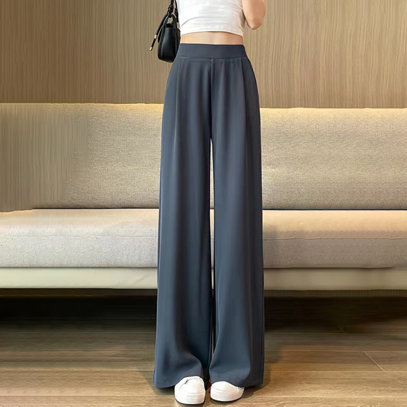 高腰垂感薄款休閒窄版直筒褲(3色)