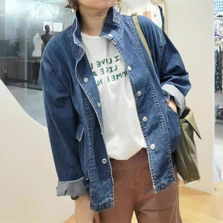 日系復古大口袋翻領牛仔外套(2色)