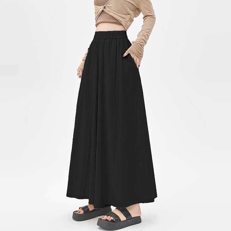 韓系棉麻高腰A字褶皺裙褲(6色)