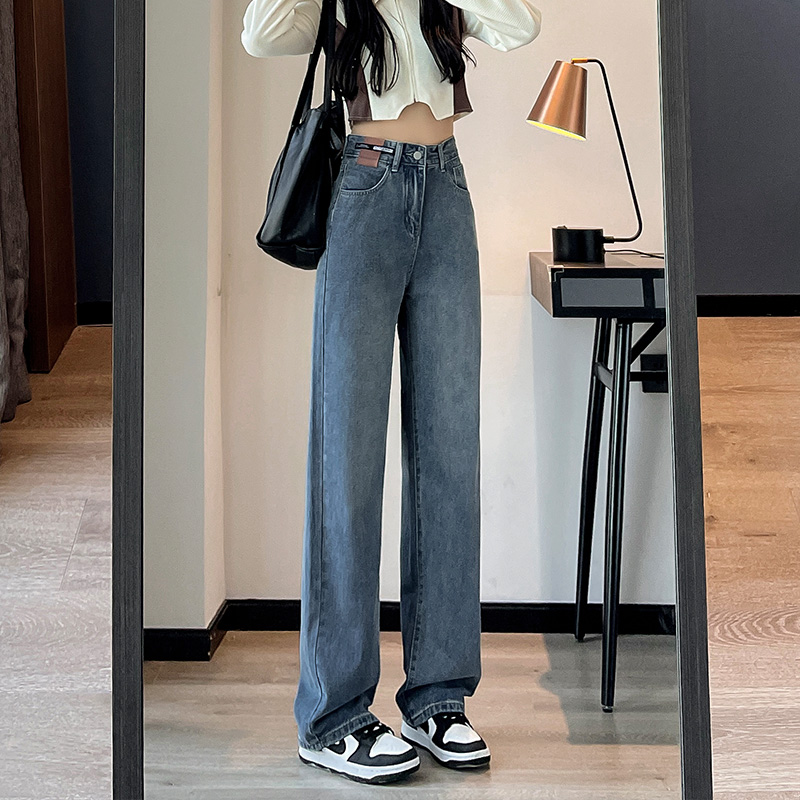 IG熱賣時髦顯瘦直筒寬鬆闊腿牛仔褲