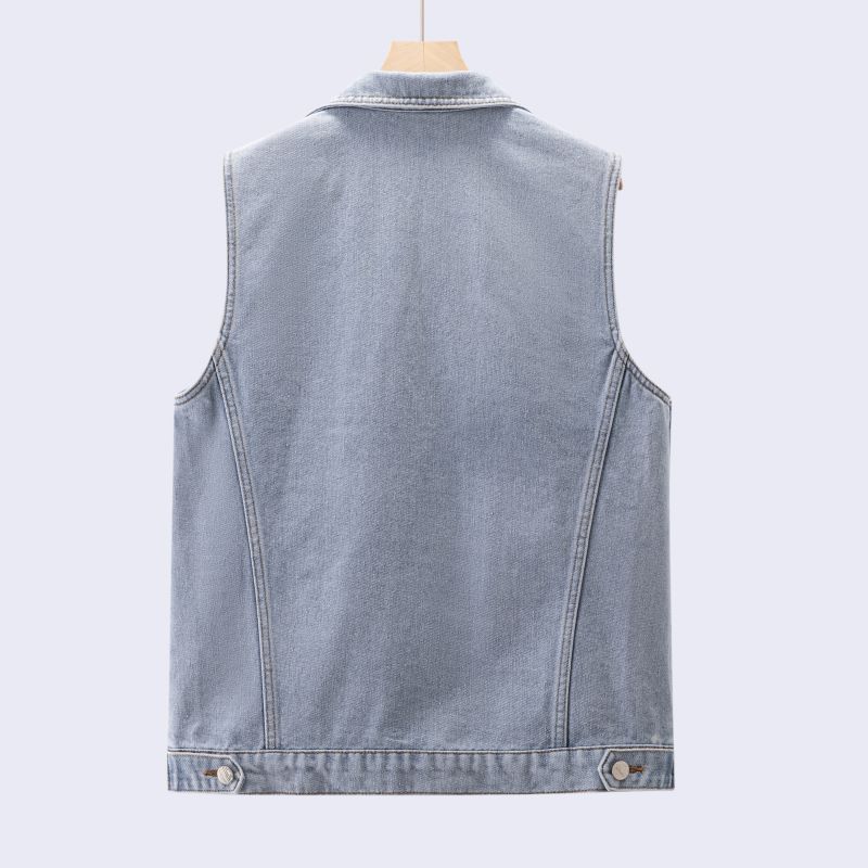 休閒寬鬆無袖牛仔外套(2色)