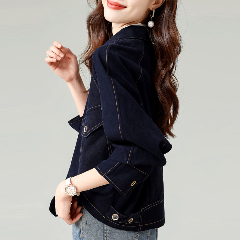 韓系復古仿牛仔洗水短外套