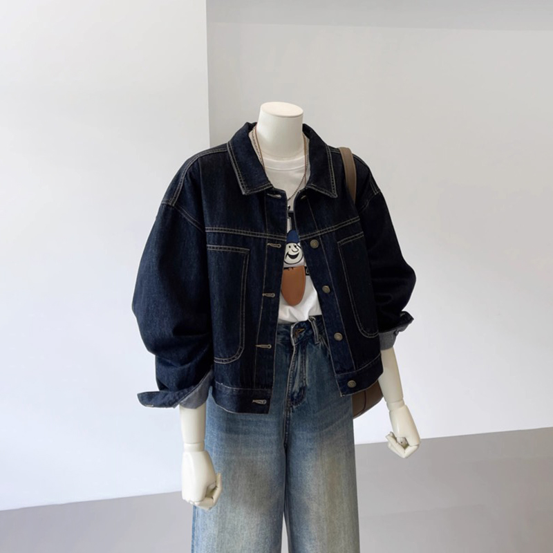 休閒口袋設計感牛仔外套