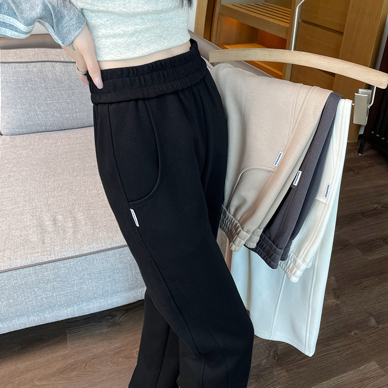 窄版直筒顯瘦加絨香蕉直筒衛褲(4色)