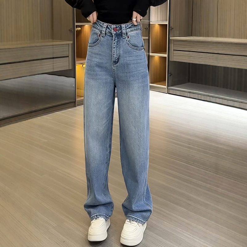 高腰彈性顯瘦窄版牛仔褲