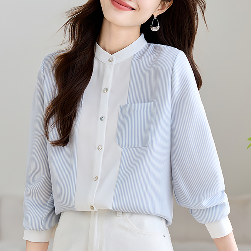 條紋OL職業通勤襯衫