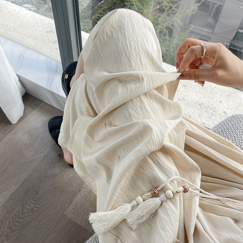 薄款高腰A字寬腳九分裙褲(2色)