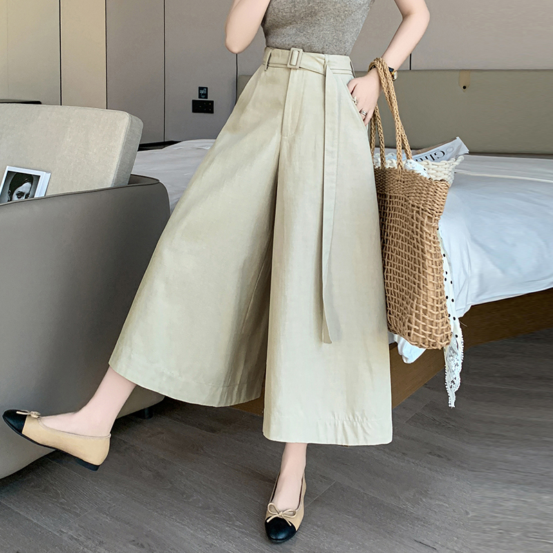 高腰大擺闊腿A字七分裙褲(3色)