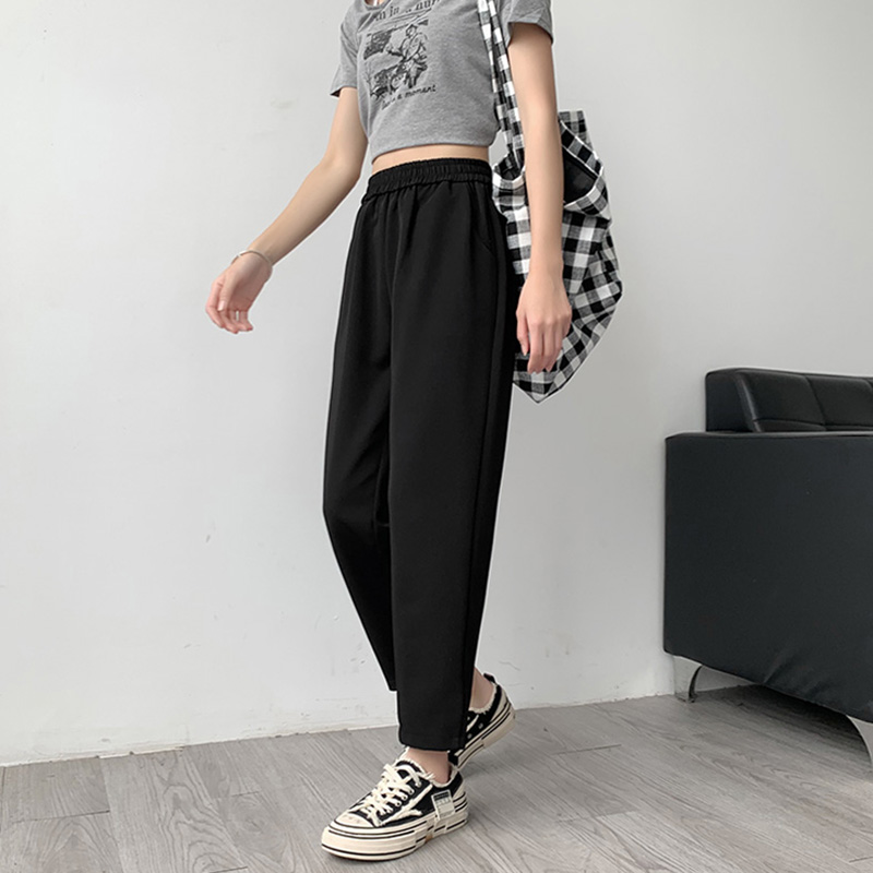 高腰顯瘦九分直筒哈倫褲