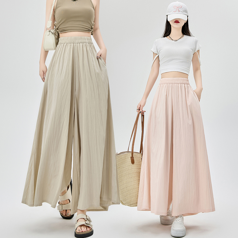 休閒寬鬆大擺寬腳九分褲裙(4色)