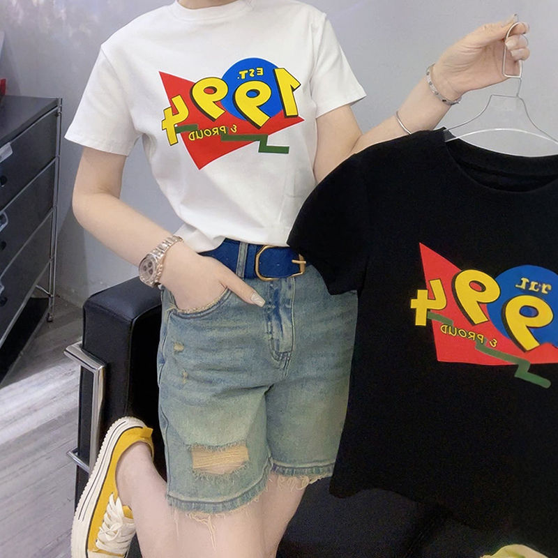 破洞高腰顯瘦彈性寬鬆牛仔短褲