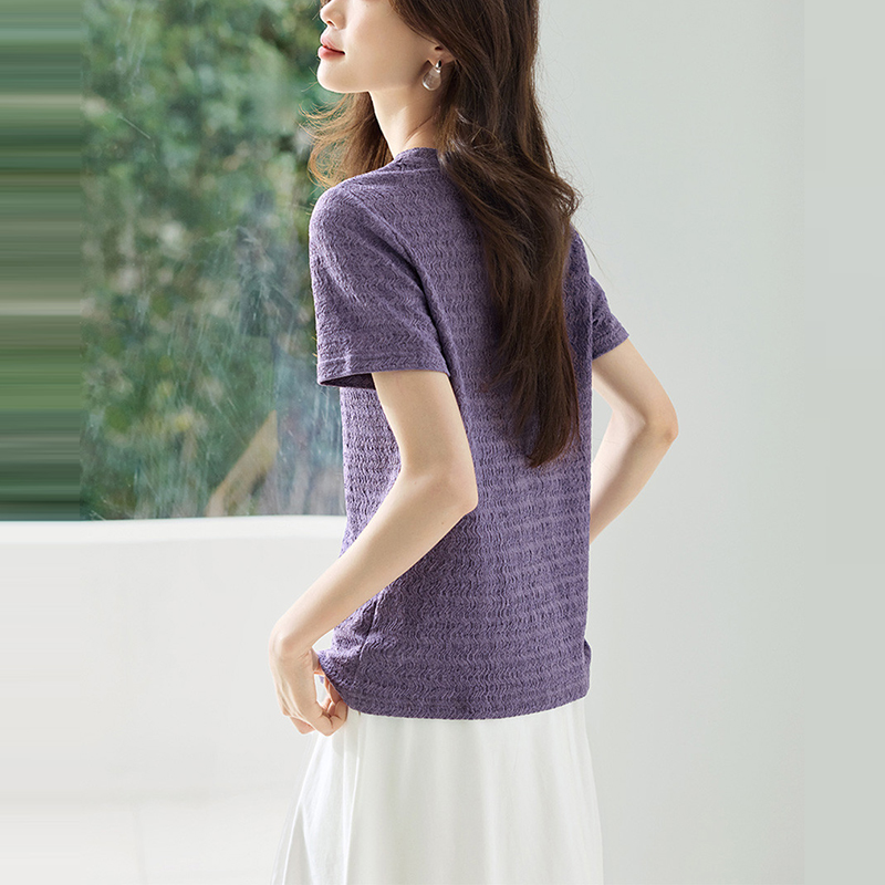 新款簡約肌理感休閒短袖T恤(2色)