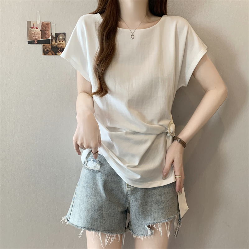 小飛袖收腰設計修身短袖T恤(3色)