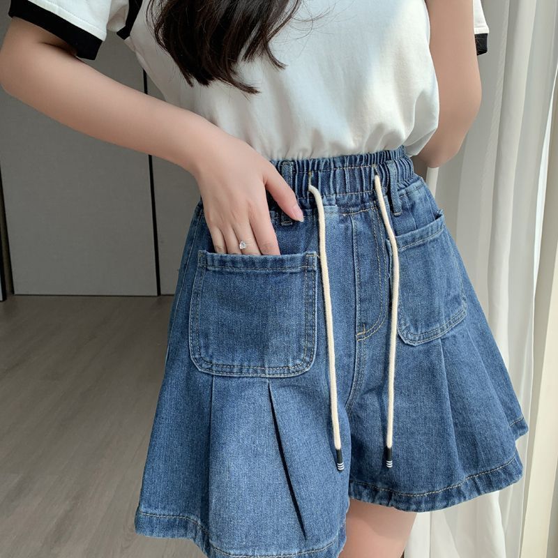 【S-5XL】寬鬆荷葉邊顯瘦牛仔短褲