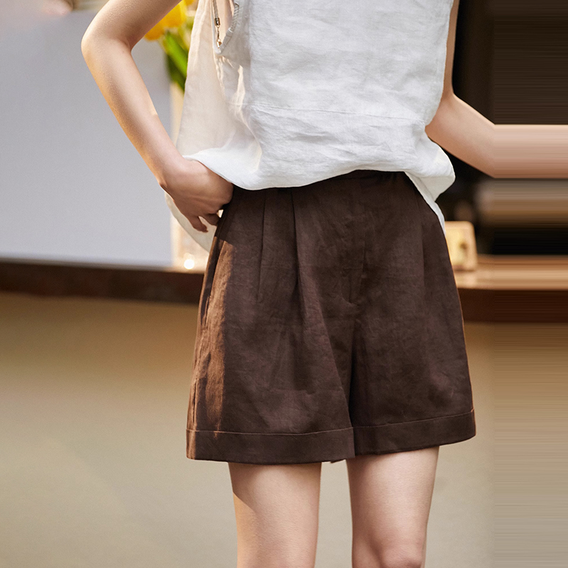 舒服百搭自然腰短褲