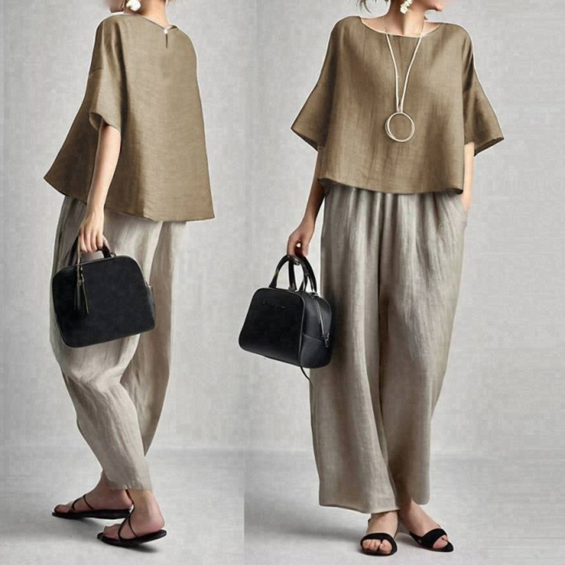 時尚壓褶兩件套裝(3色)