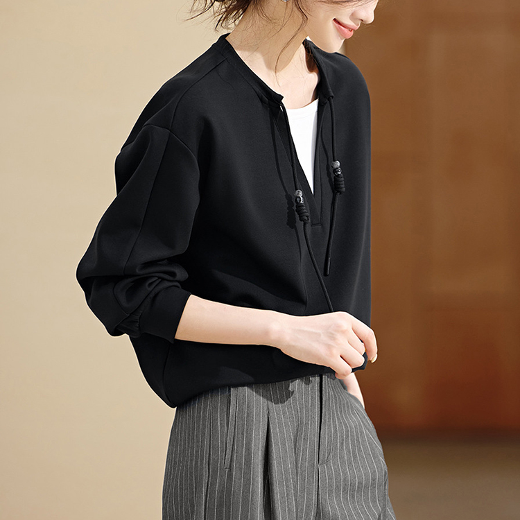 休閒撞色拼接設計寬鬆衛衣