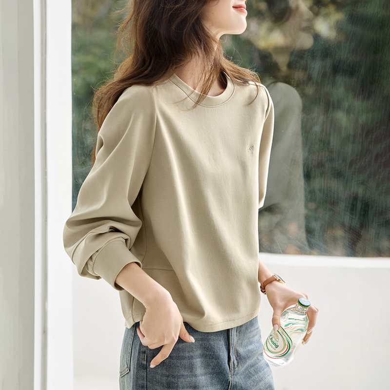 字母刺綉分割剪裁休閒衛衣