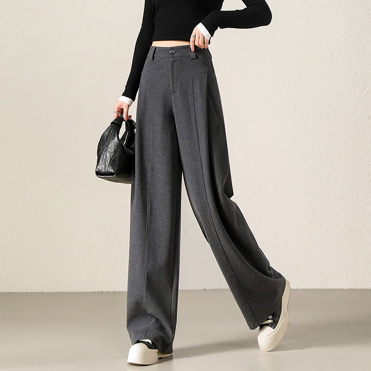 秋冬垂墜感顯瘦休閒闊腿褲(2色)