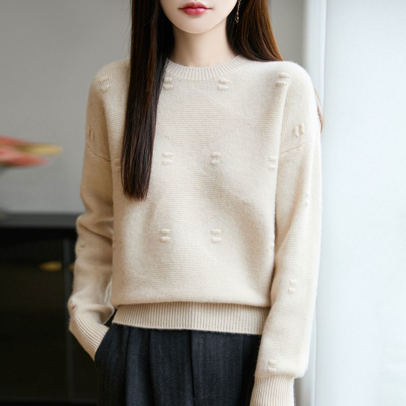 寬鬆圓領鼓包針織毛衣(6色)