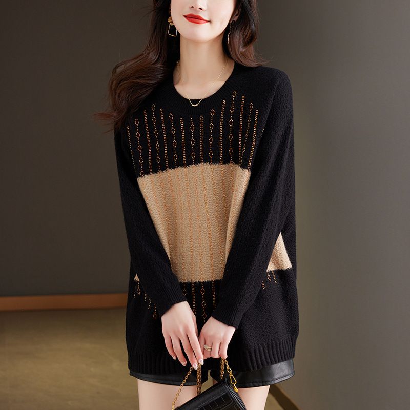 全新休閒圓領撞色針織毛衣(3色)