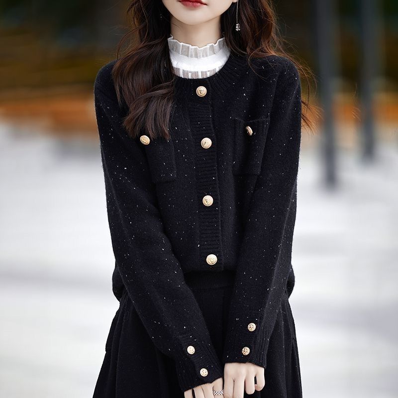 百搭小香風圓領針織開襟衫(3色)