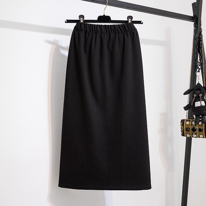 休閒鬆緊高腰垂感開叉A字半身裙(3色)