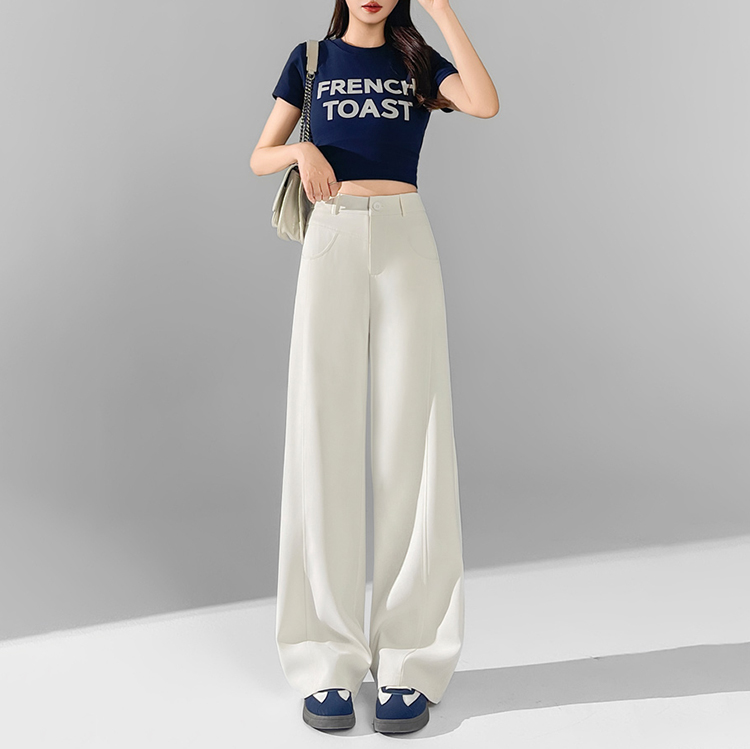 新款窄版高腰直筒闊腿褲(3色)