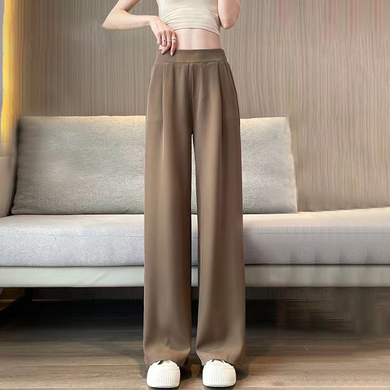 高腰垂感薄款休閒窄版直筒褲(3色)