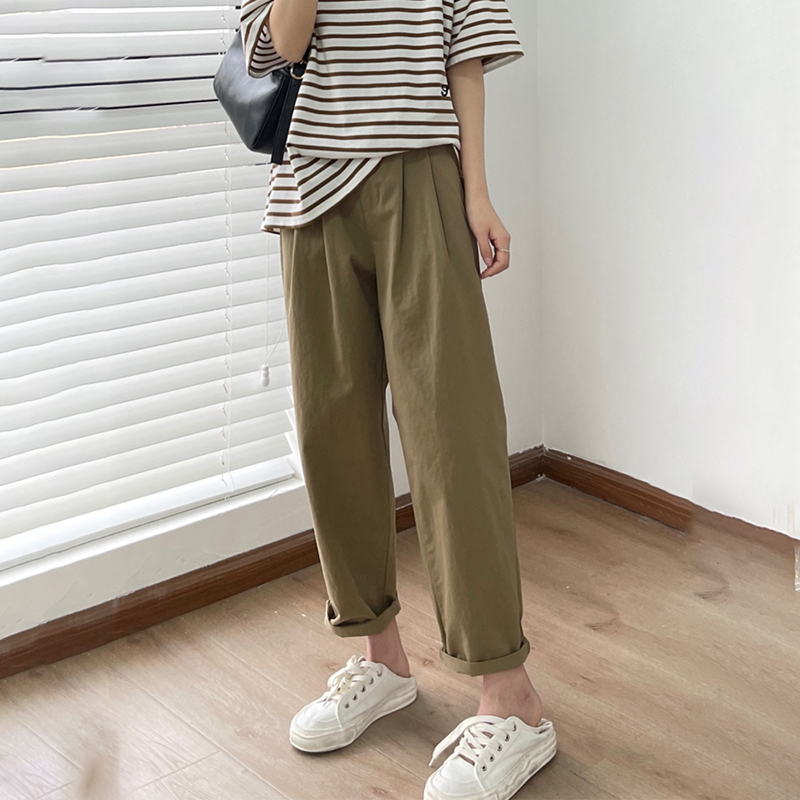寬鬆闊腿工裝蘿蔔老爹褲(2色)