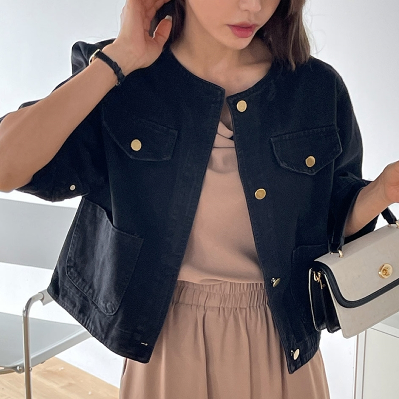 韓系休閒百搭牛仔長袖外套(2色)