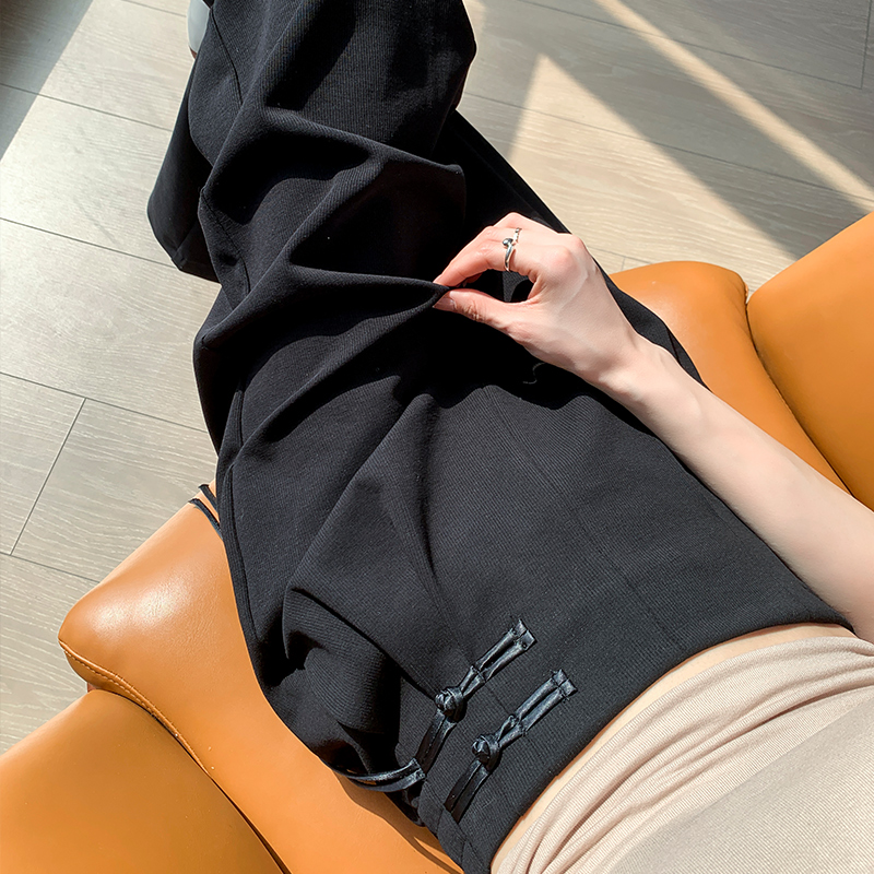 簡約高腰垂感直筒闊腿西裝褲(3色)