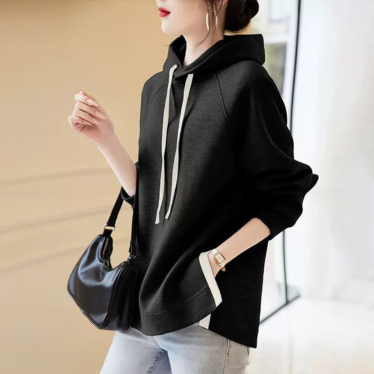 下擺開叉設計寬鬆休閒連帽衛衣(7色)