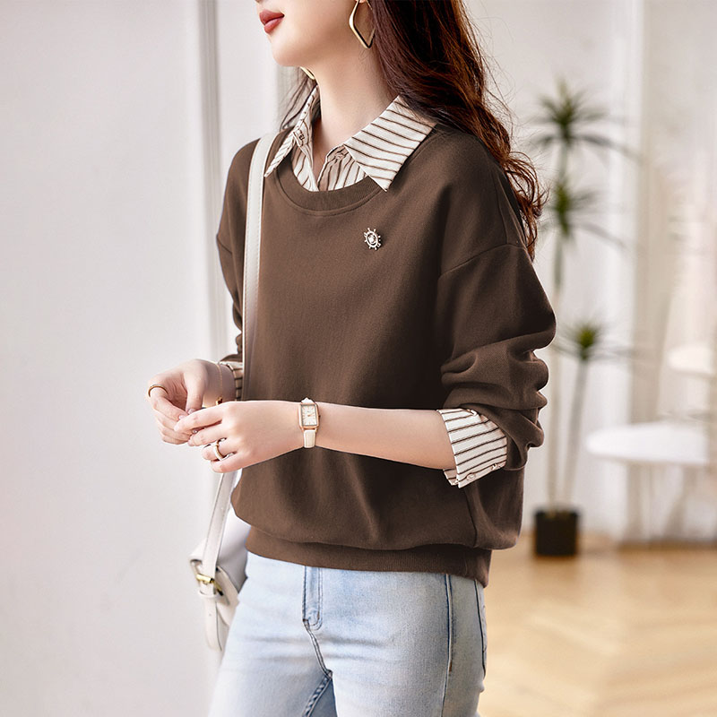 韓版時尚休閒顯瘦假兩件衛衣(3色)