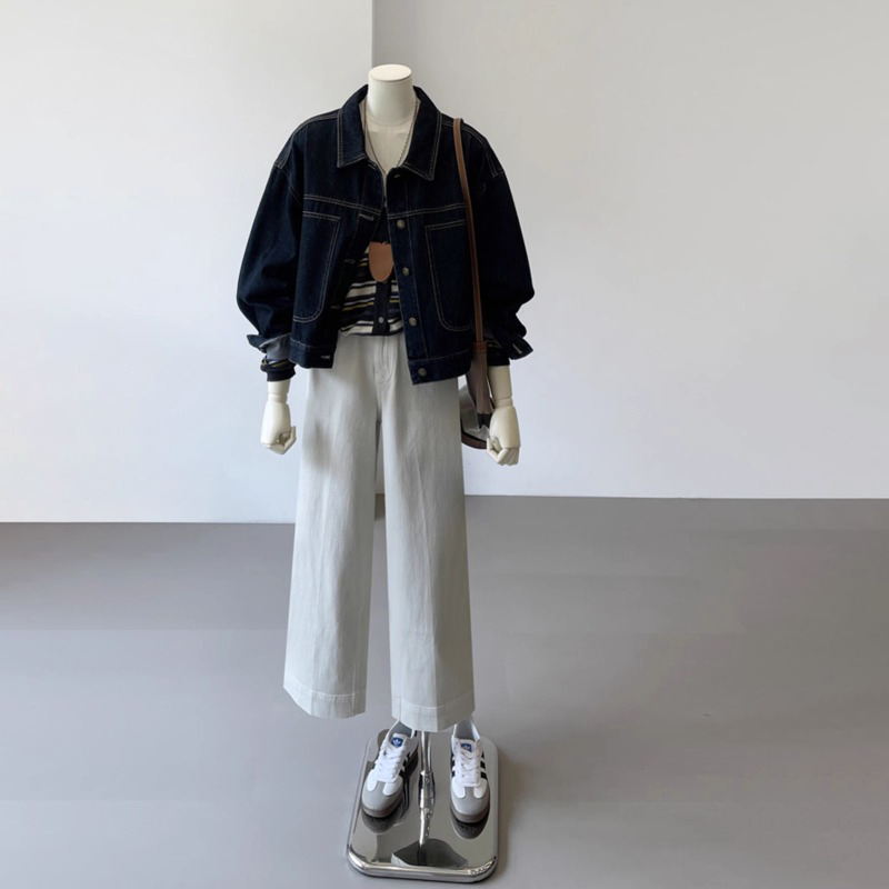 休閒口袋設計感牛仔外套