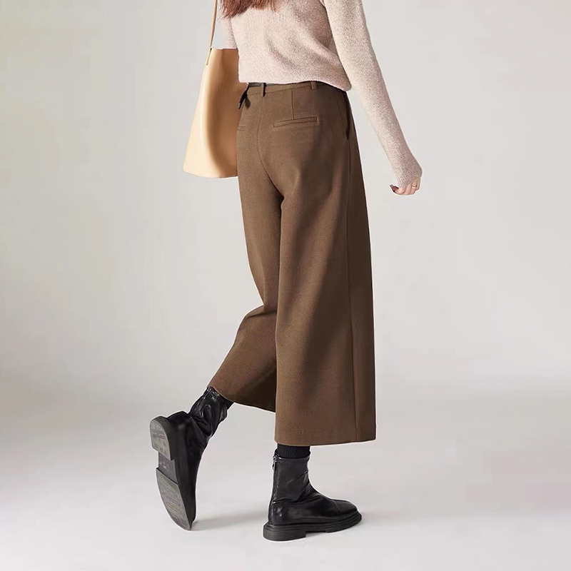 時尚洋氣高腰八分阔腿褲(3色)